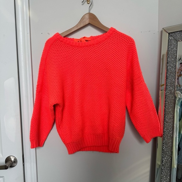 Ted baker chunky orange knit bow back Women's Sweater 4 coral Beachy - Picture 3 of 6